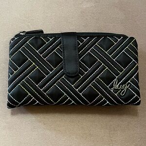 Lug Tram 2 RFID Wallet in Black Icepop Stitch